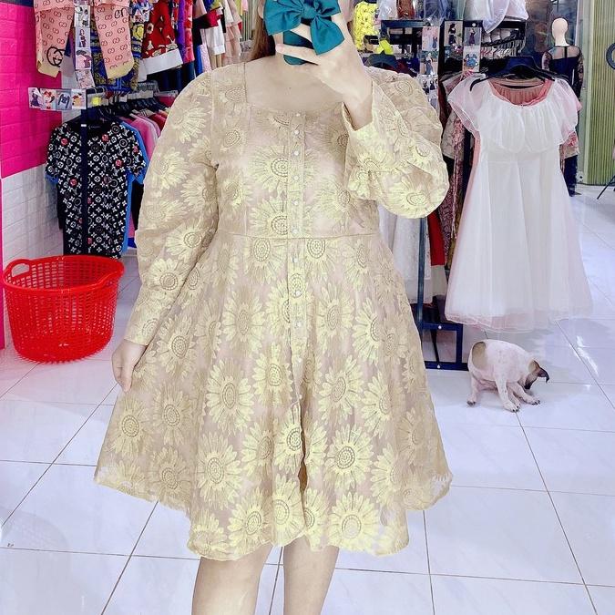 ĐẦM REN THÊU HOA CÚC TK BIGSIZE