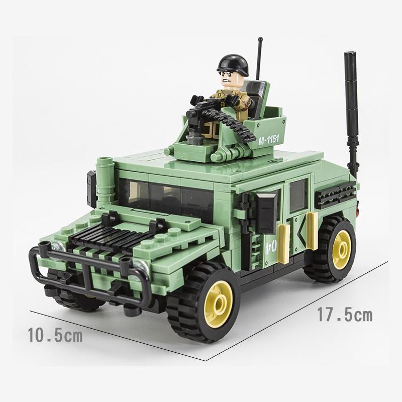 Đồ chơi Lắp ráp Xe Humvee M1151, Jie Star 61026 Jeep Car, Xếp hình thông minh, Mô hình xe quân sự
