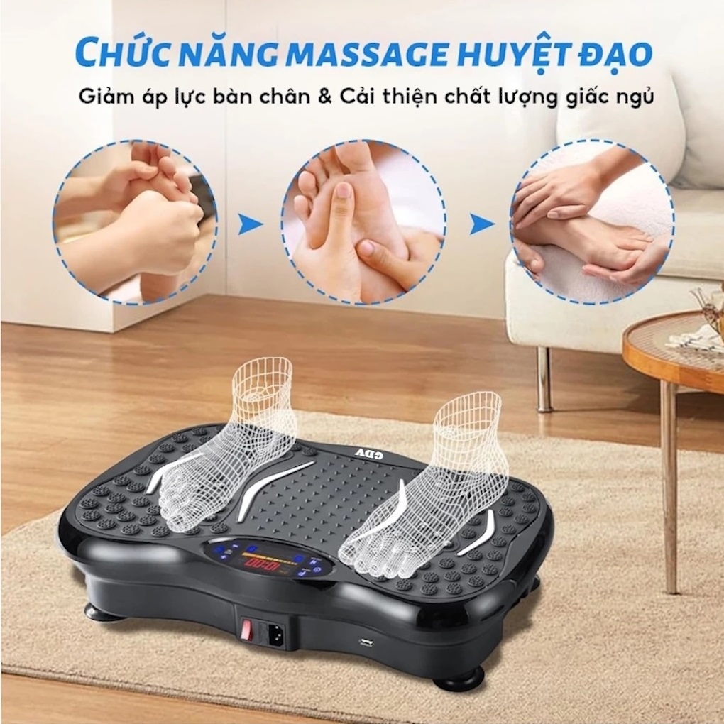 Máy Rung Lắc Toàn Thân GDV Giảm Béo Hiệu Quả, Thiết Bị Giảm Cân, Máy Giảm Mỡ Bụng Có loa bluetooth nghe nhạc, kèm điều khiển - Hàng Chính Hãng