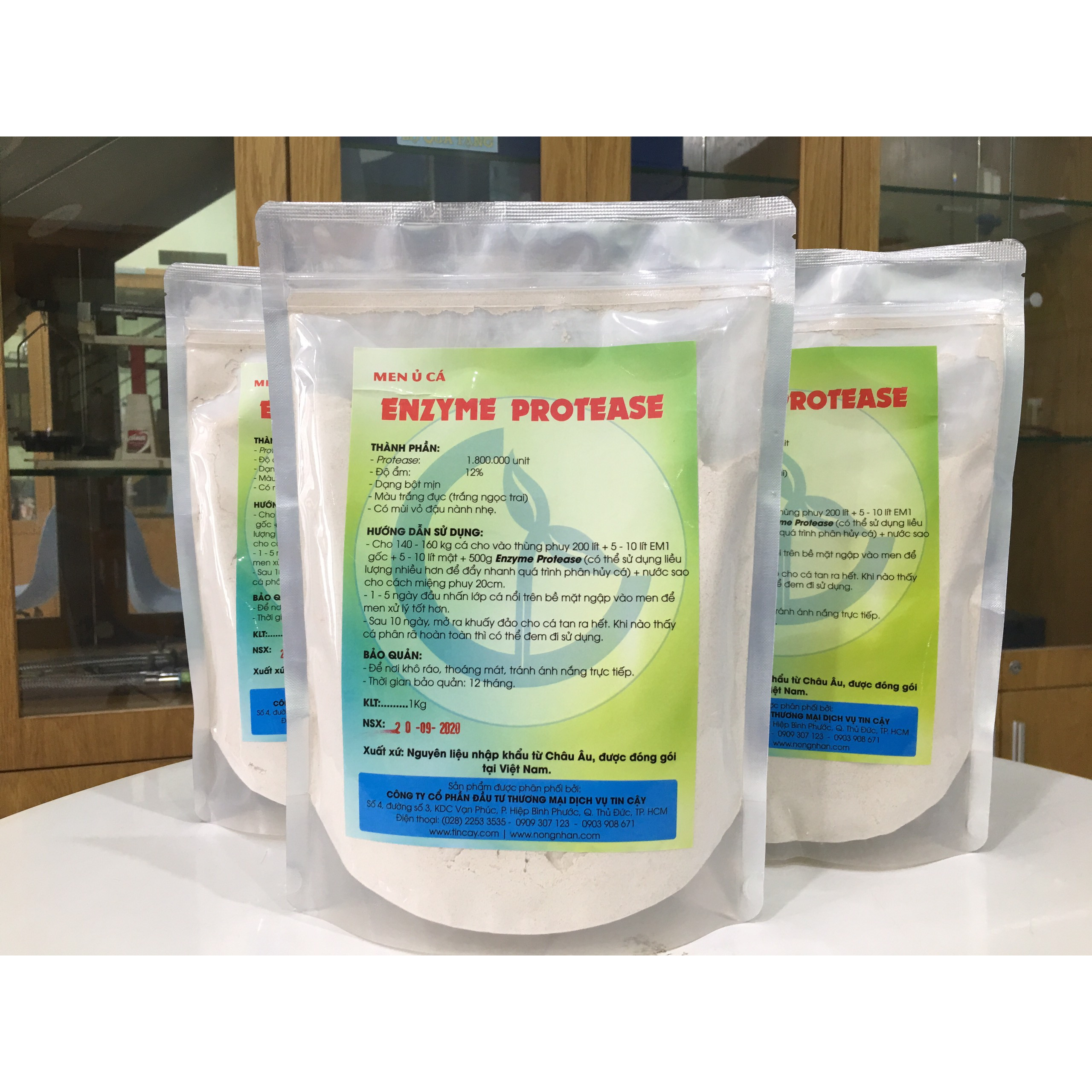 Men ủ phân cá Protease (Men xử lý mùi hôi ủ cá emzyme protease)