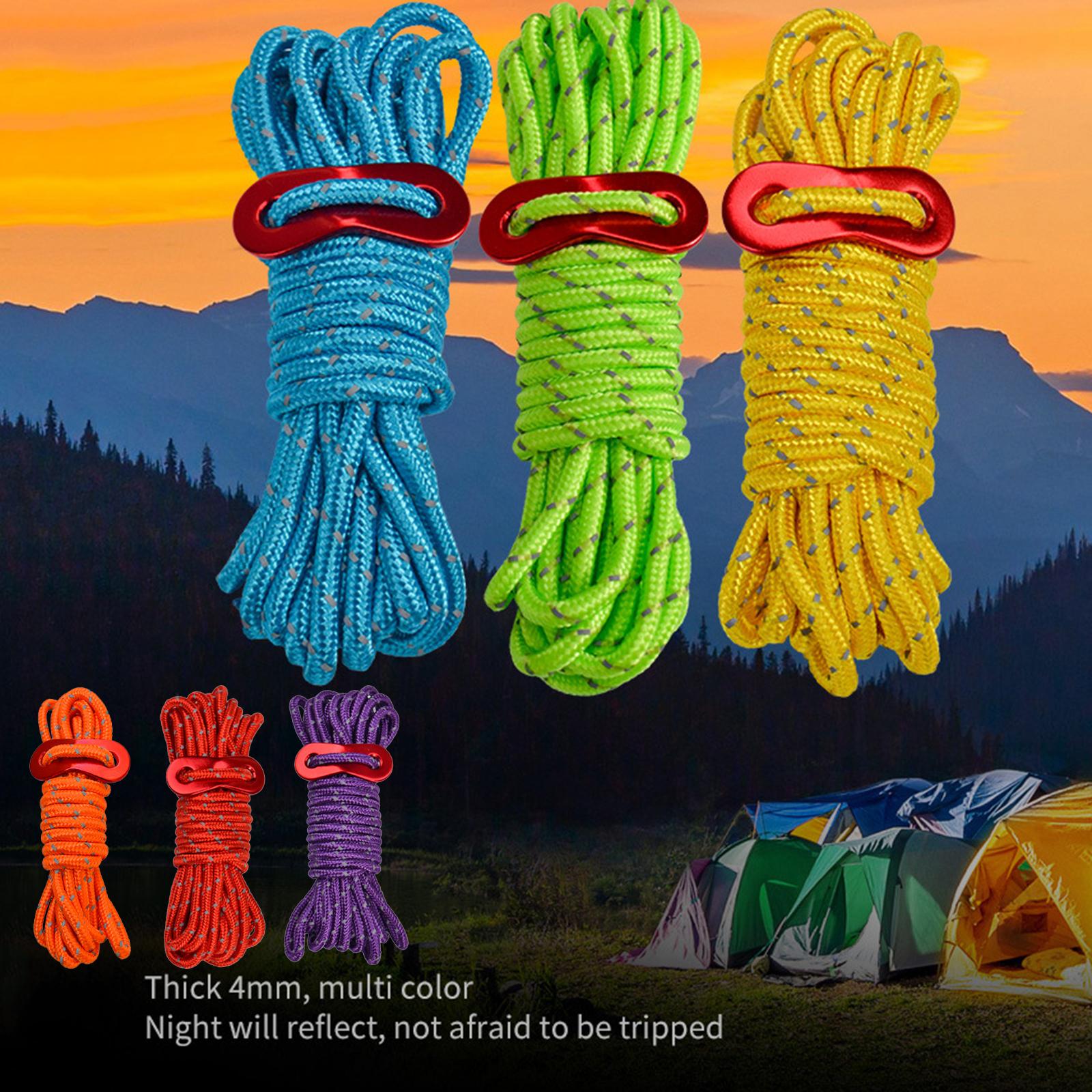4x Reflective Guyline Camping Tent Rope Cord Guide Sailing Lanyard