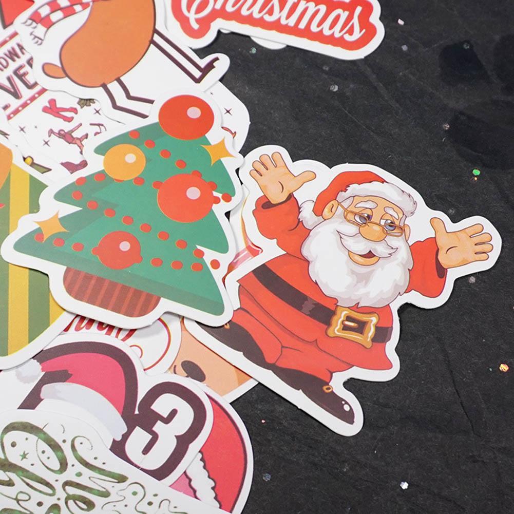 Bộ 50 Miếng Dán Nhựa Chống Thấm Nước Phong Cách Giáng Sinh