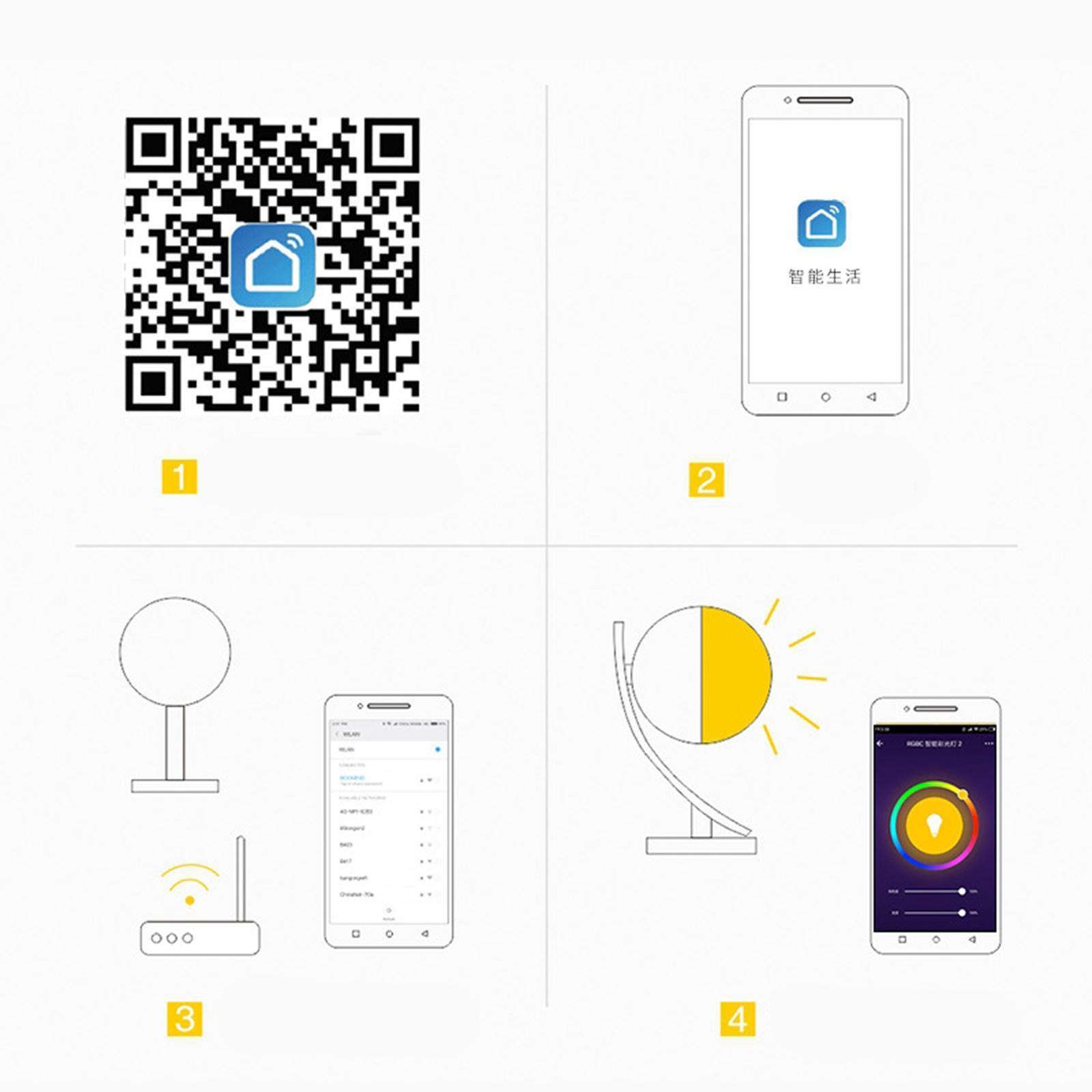 Wifi Remote Control Table Lamp Smart Voice LED Night Light for Alexa Google Home