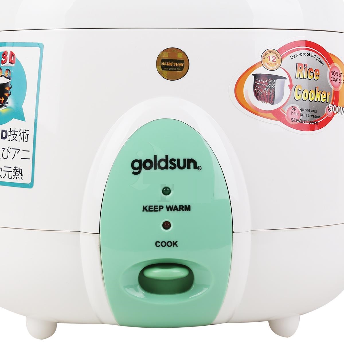 Nồi Cơm Điện Thân Nhựa Nắp Gài Ủ 3D Goldsun ARC-G150GP (1,5 lít) - Màu Ngẫu Nhiên - Chính Hãng