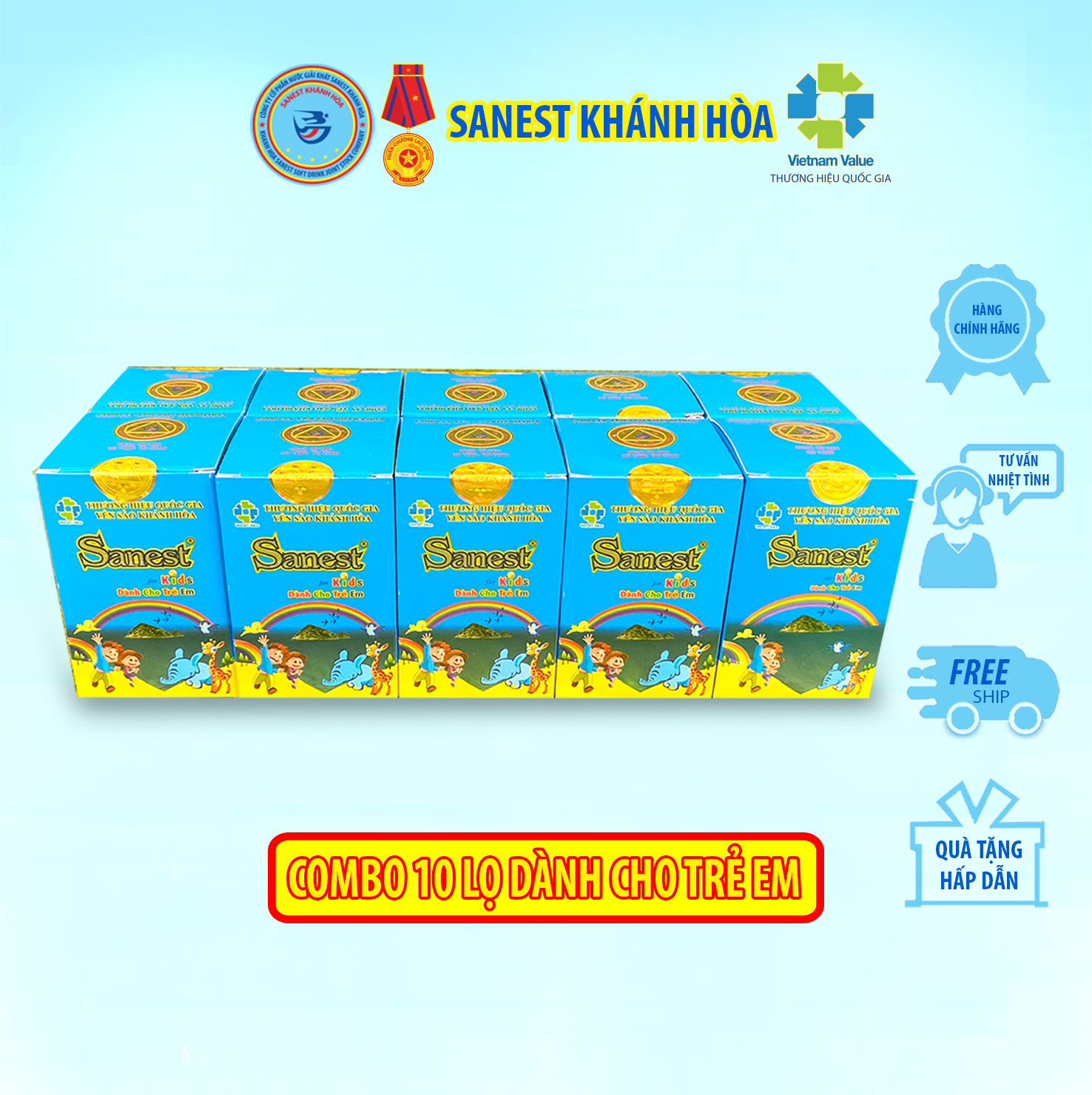 Nước Yến sào Khánh Hòa Sanest dành cho trẻ em đóng lọ 62ml