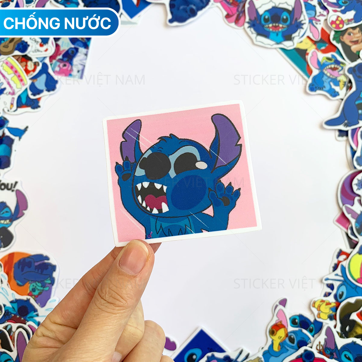 Sticker  STITCH Lilo - Dán Trang Trí - Chất Liệu PVC Cán Màng Chất Lượng Cao Chống Nước, Chống Nắng, Không Bong Tróc Phai Màu