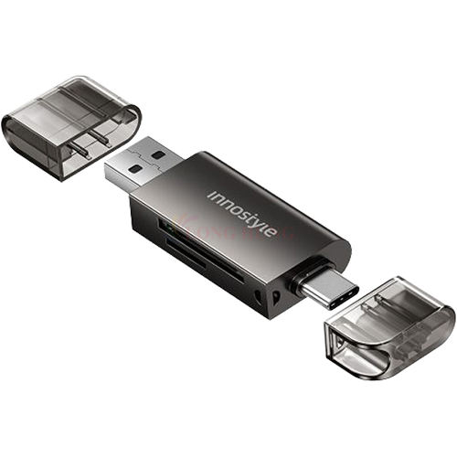 Cổng chuyển đổi Innostyle OTG NexaLink USB-C &amp; USB-A to SD/TF Card Reader CA-ST3 - Hàng chính hãng