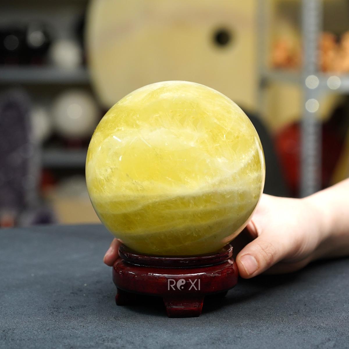 Quả Cầu Thạch Anh vàng 1A - 1,68kg - 10,2cm