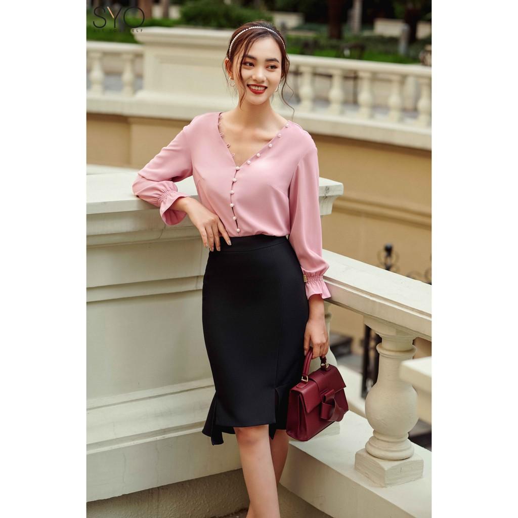 Chân váy đuôi cá cách tân xẻ gấu SYO V2819016