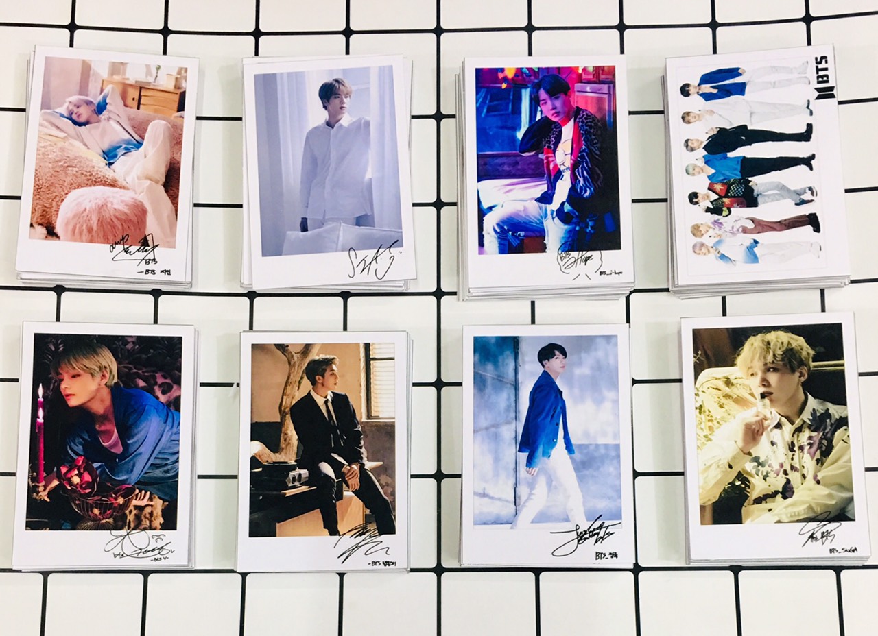 Ảnh card chữ ký BTS combo 16 ảnh ngẫu nhiên