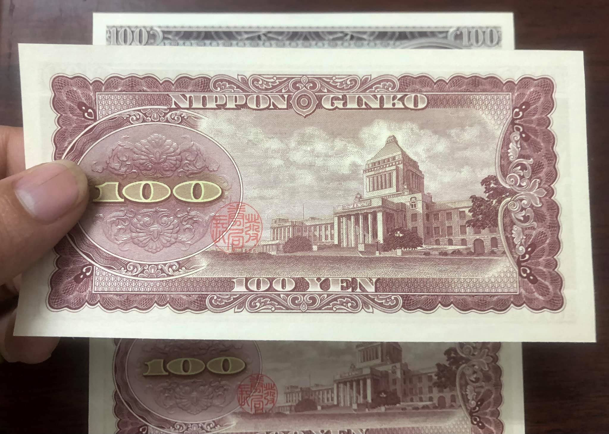 Tờ tiền cổ 100 yên của Nhật Bản 195x