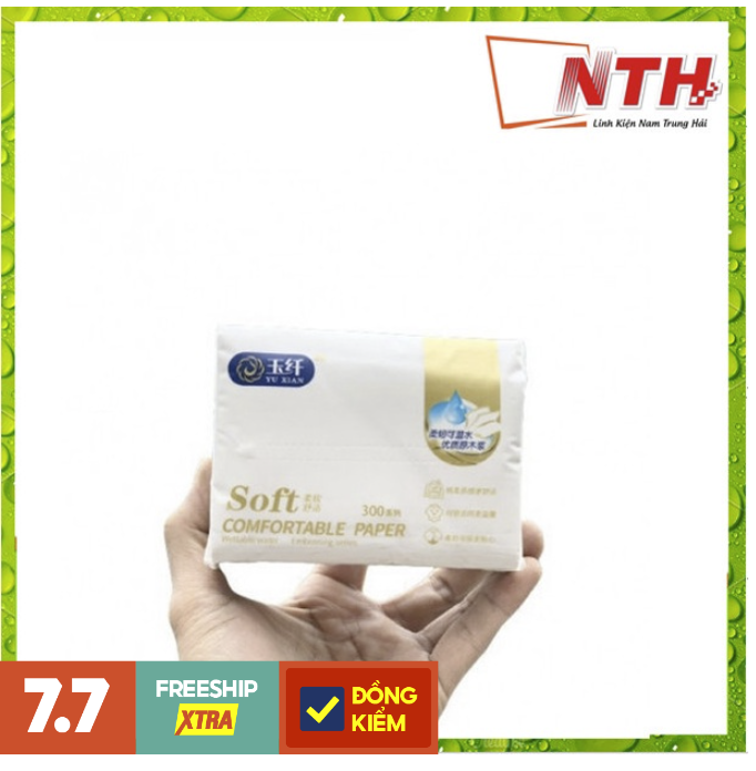 Combo 10 Gói Khăn Giấy Rút SOFT Siêu Dai 300 Tờ Màu Trắng