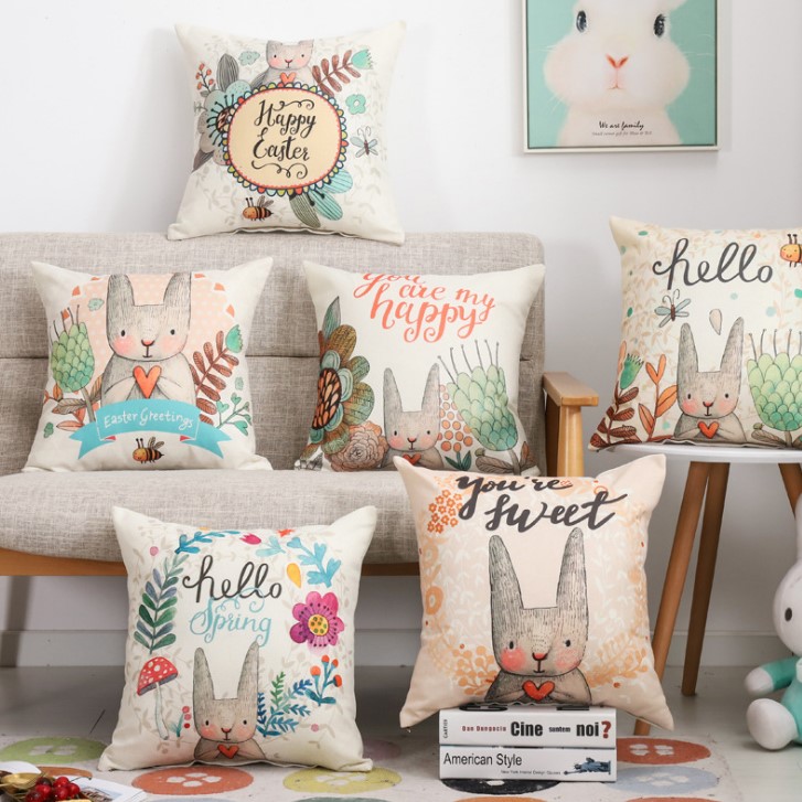 Gối tựa lưng sofa bộ màu thỏ trắng