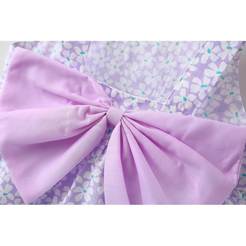 Váy Bé Gái Hai Dây Kèm Nón, Chất Cotton Thoáng Mát Thích Hợp Mặc Mùa Hè