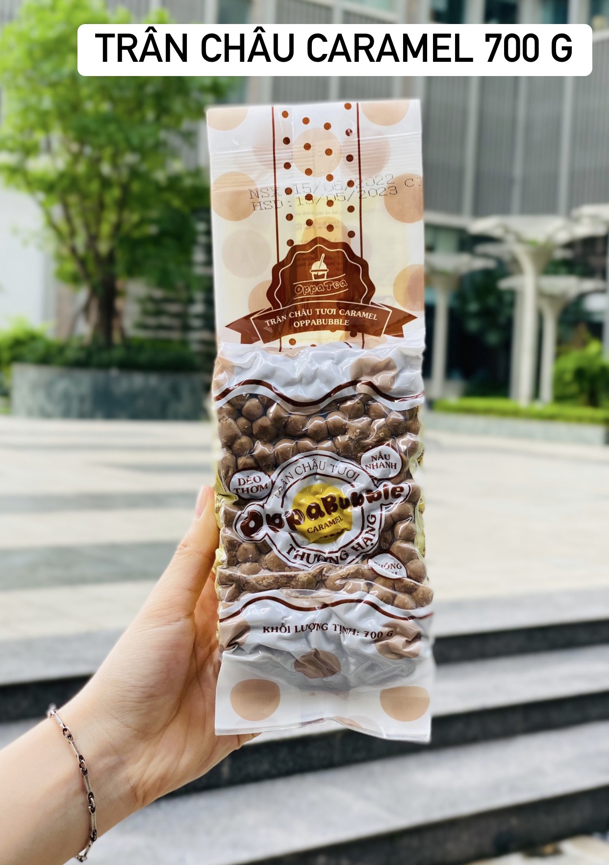 Trân Châu Tươi Caramel Oppa Bubble Cao Cấp Nguyên Liệu Pha Trà Sữa Gói 700g