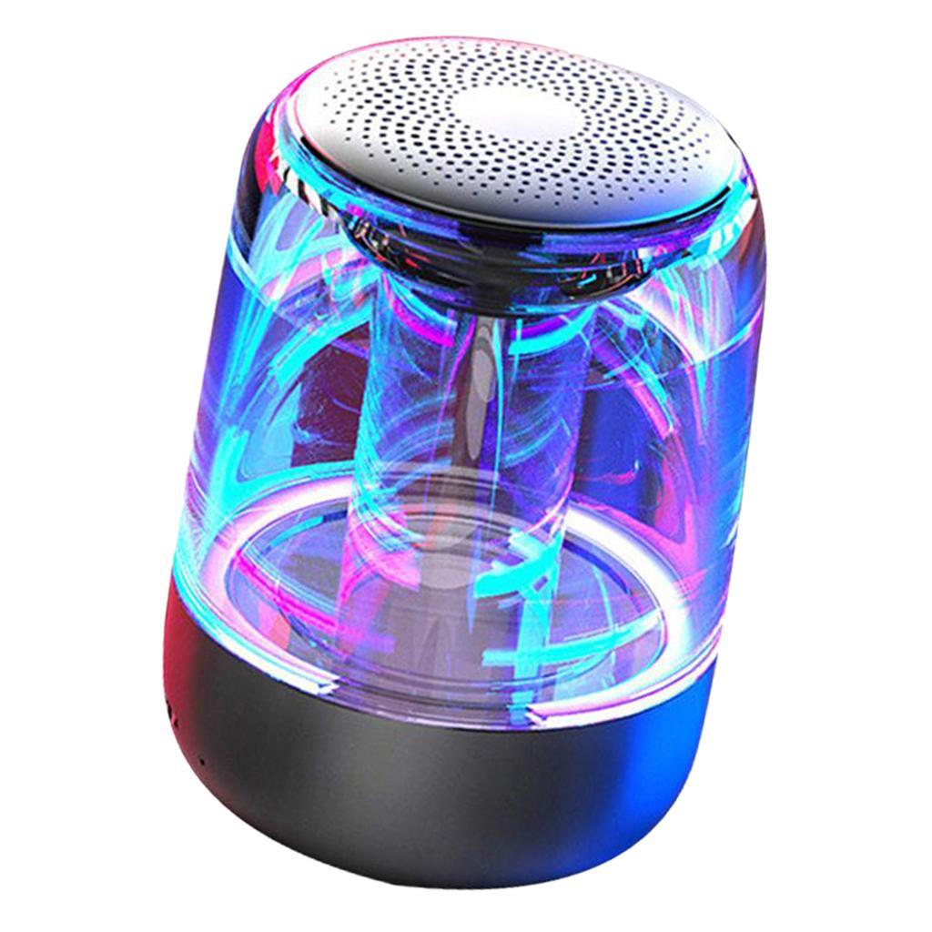 Colorful Light Wireless Speakers Waterproof with Mic Handsfree Bass Black