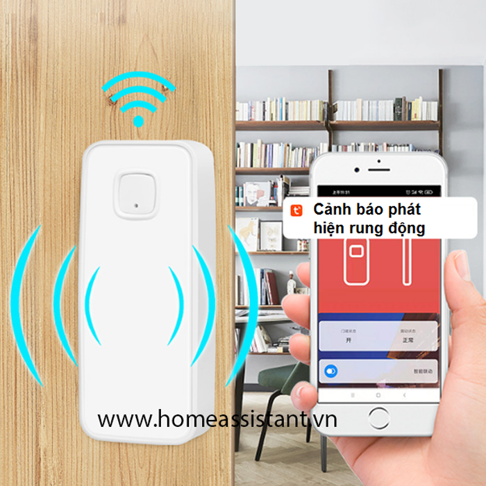Cảm Biến Rung Động Vỡ Kính Kiêm Má Từ Cửa Zigbee Tuya ZRM01