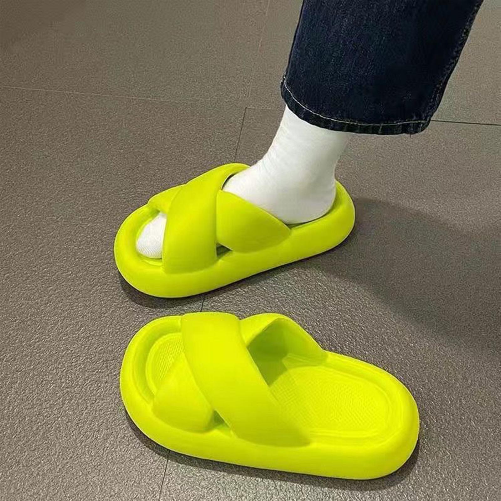 Pillow Slippers Open Toe Super Soft Slippers for Home Indoor Bathroom Unisex