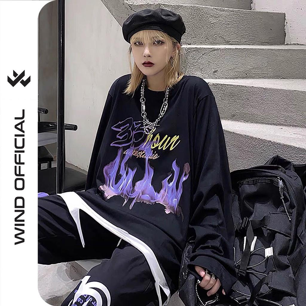 Áo thun tay dài Wind phông unisex form rộng 35hour sweater oversize nam nữ ulzzang