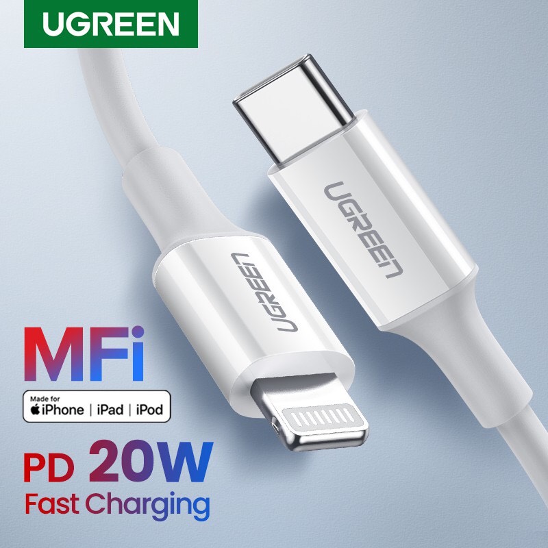 Cáp usb type c ra IPHONE  màu trắng 2m Ugreen 60749 US171 Hàng chính hãng