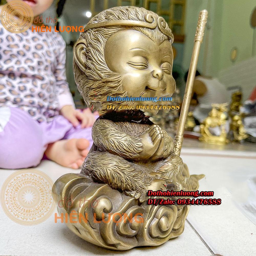 Tượng Tôn Ngộ Không - Tề Thiên Đại Thánh Ngồi Thiền Trên Mây Cao 19cm, Nặng 1,6kg Đẹp Tinh Xảo
