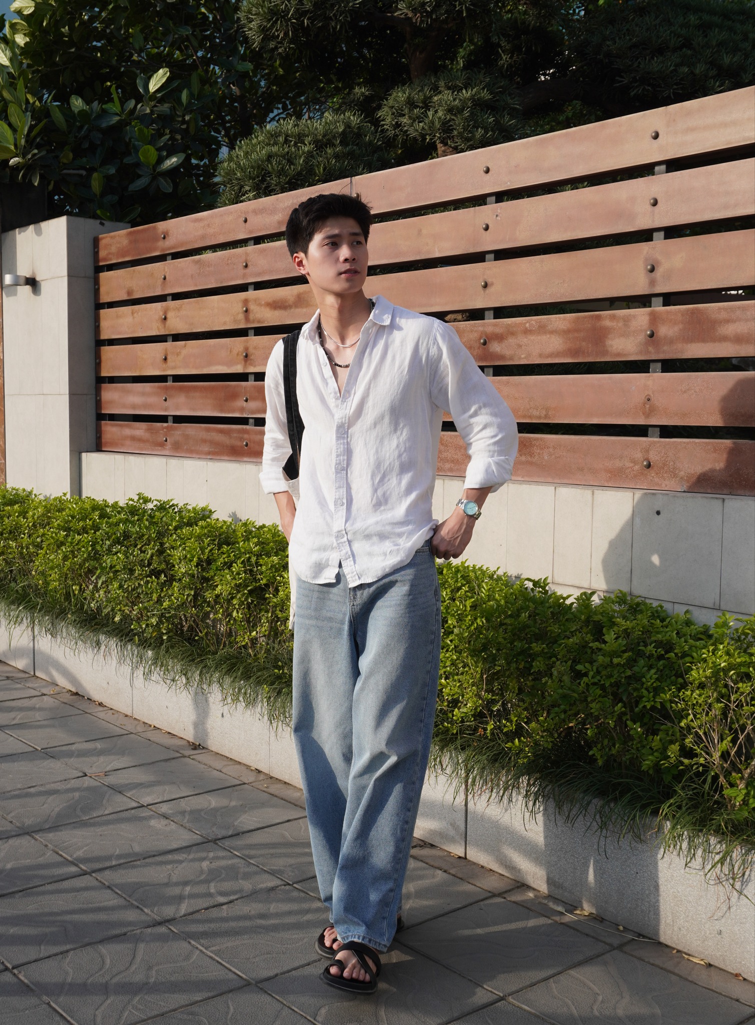 Sơ Mi Nam Đũi Linen Màu Trắng Đi Biển Đũi Việt MS08