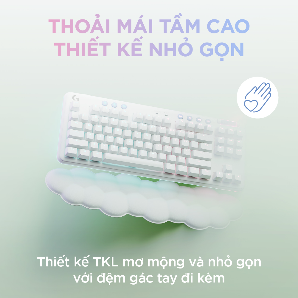 Bàn phím không dây gaming Logitech G715 TKL - Bluetooth và Lightspeed, RGB, kèm kê tay - Hàng chính hãng