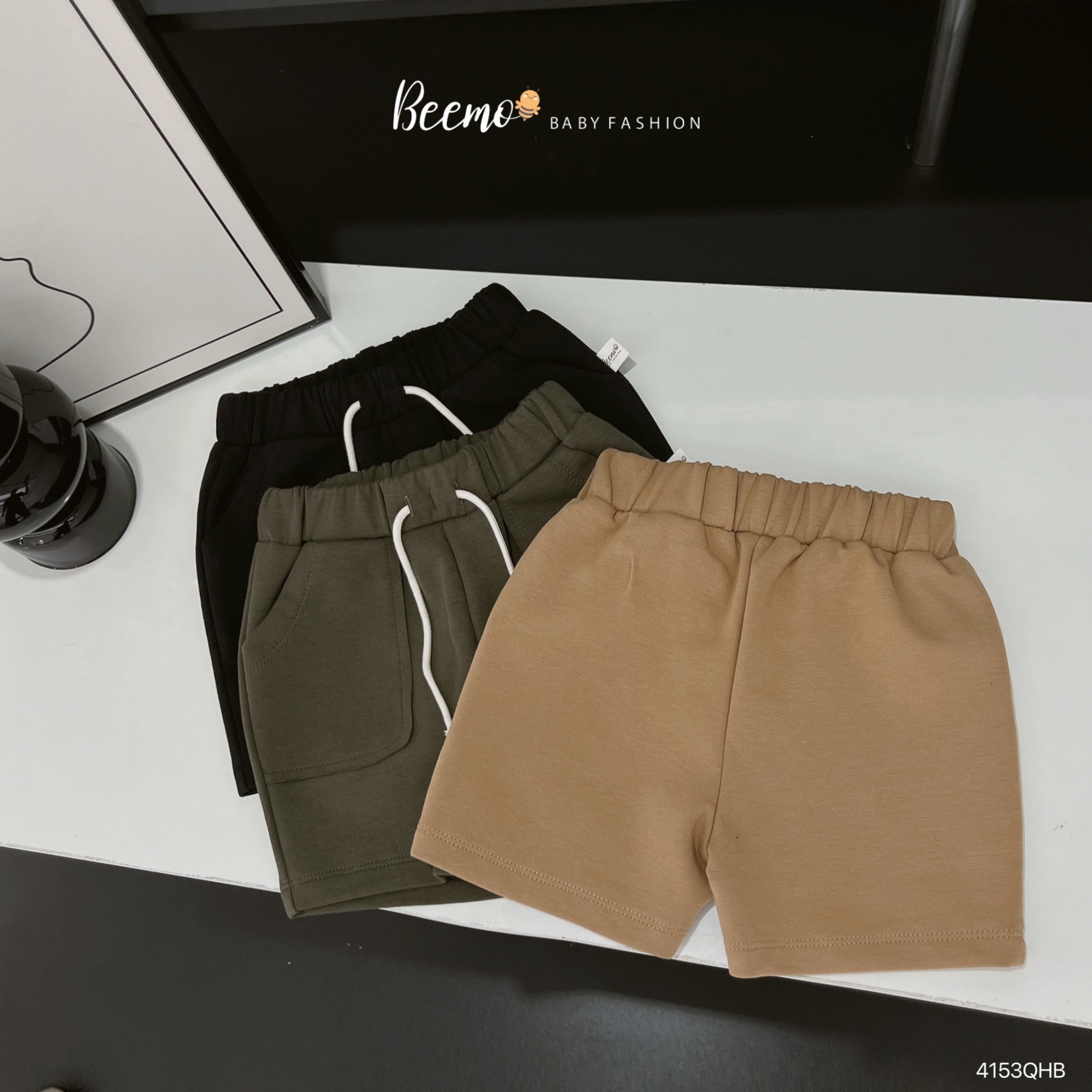 Quần short bé trai size đại 1-6 tuổi họa tiết túi và dây vải cotton mềm co giãn kiểu dáng khỏe khắn thời trang