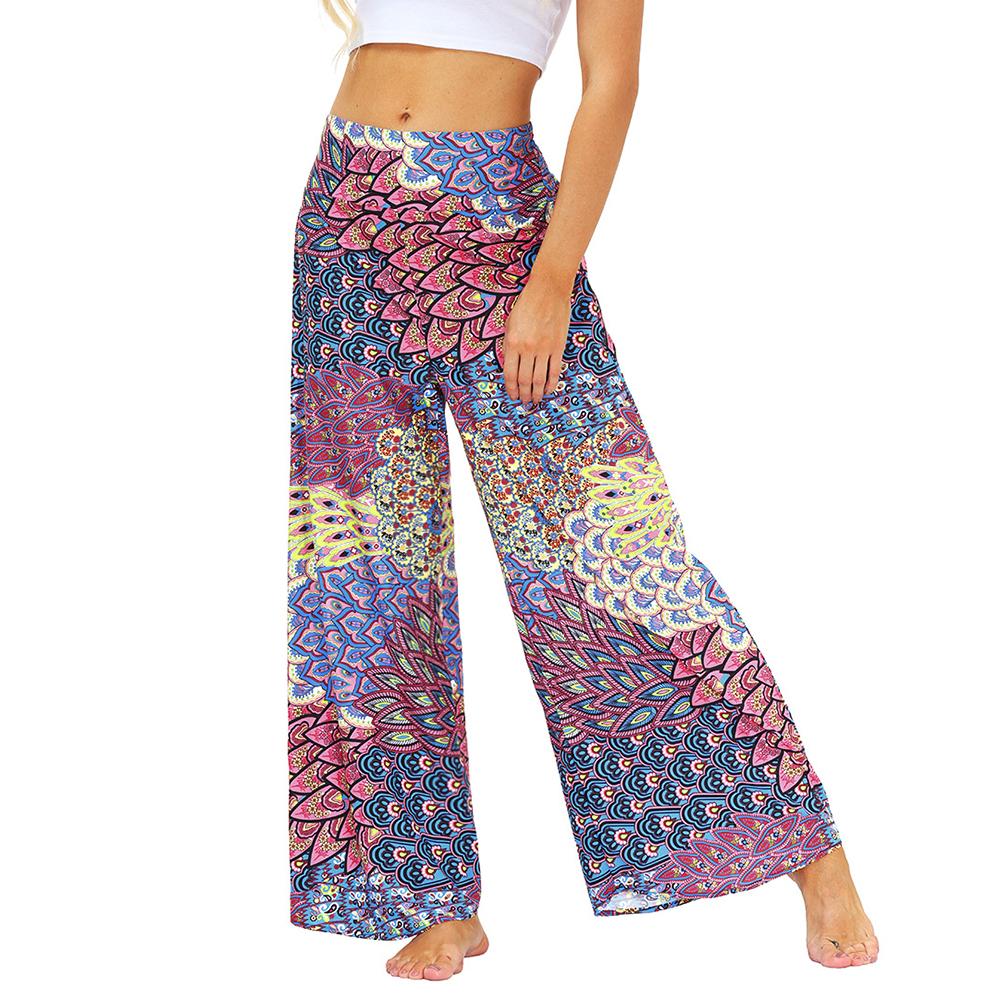 Phụ Nữ Hậu Cung Của Tập Yoga Boho Rời Ống Rộng Đi Biển Tập Gym Bohemian Bộ Thun Quần