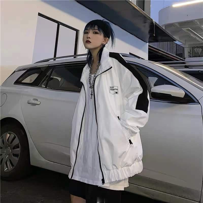 Áo Khoác Dù LOGO   Nam Nữ Unisex Form Rộng Bomber,65kg đổ lại