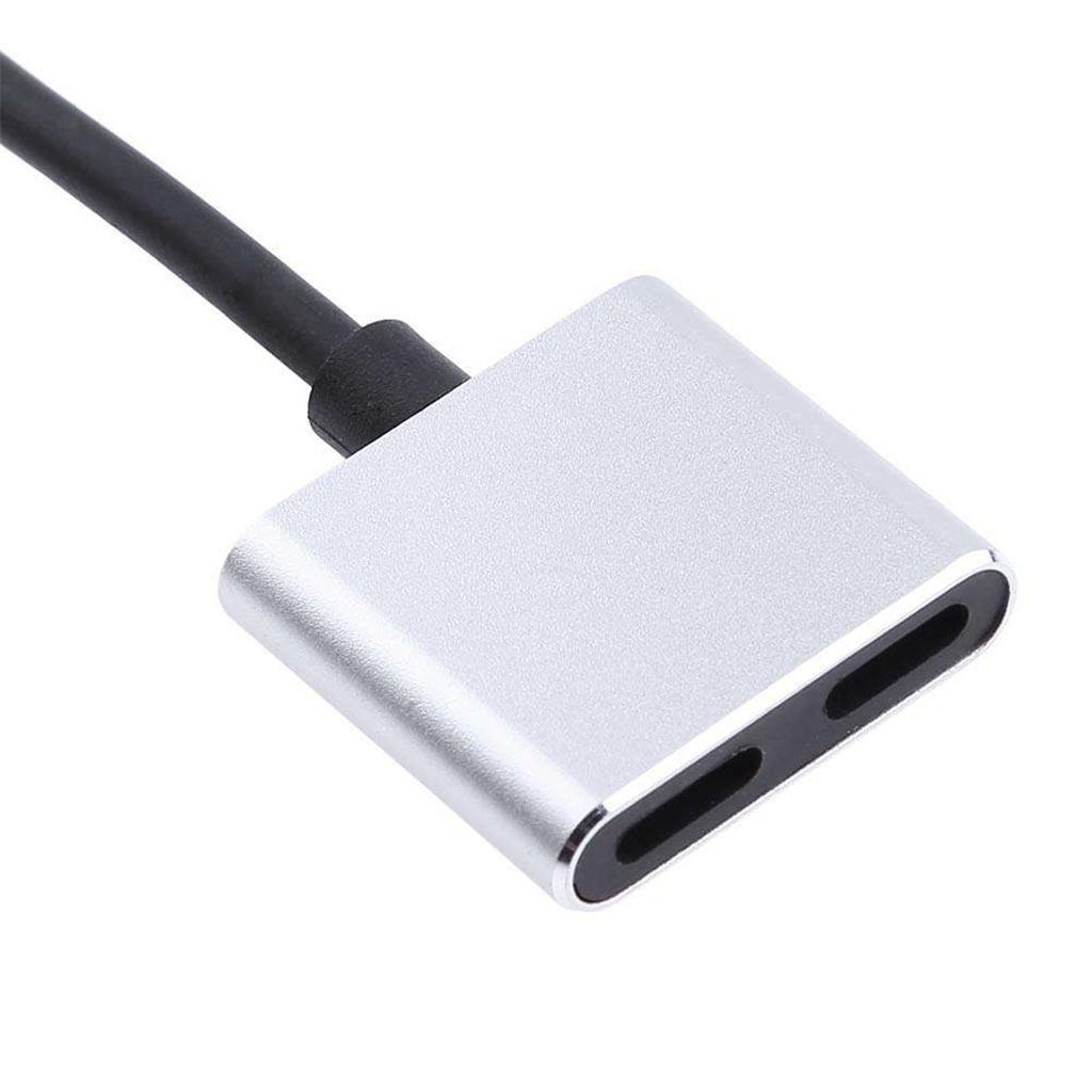 2-in-1 Audio Converter Adapter with Charging Port for Apple iPhone 7/8/X