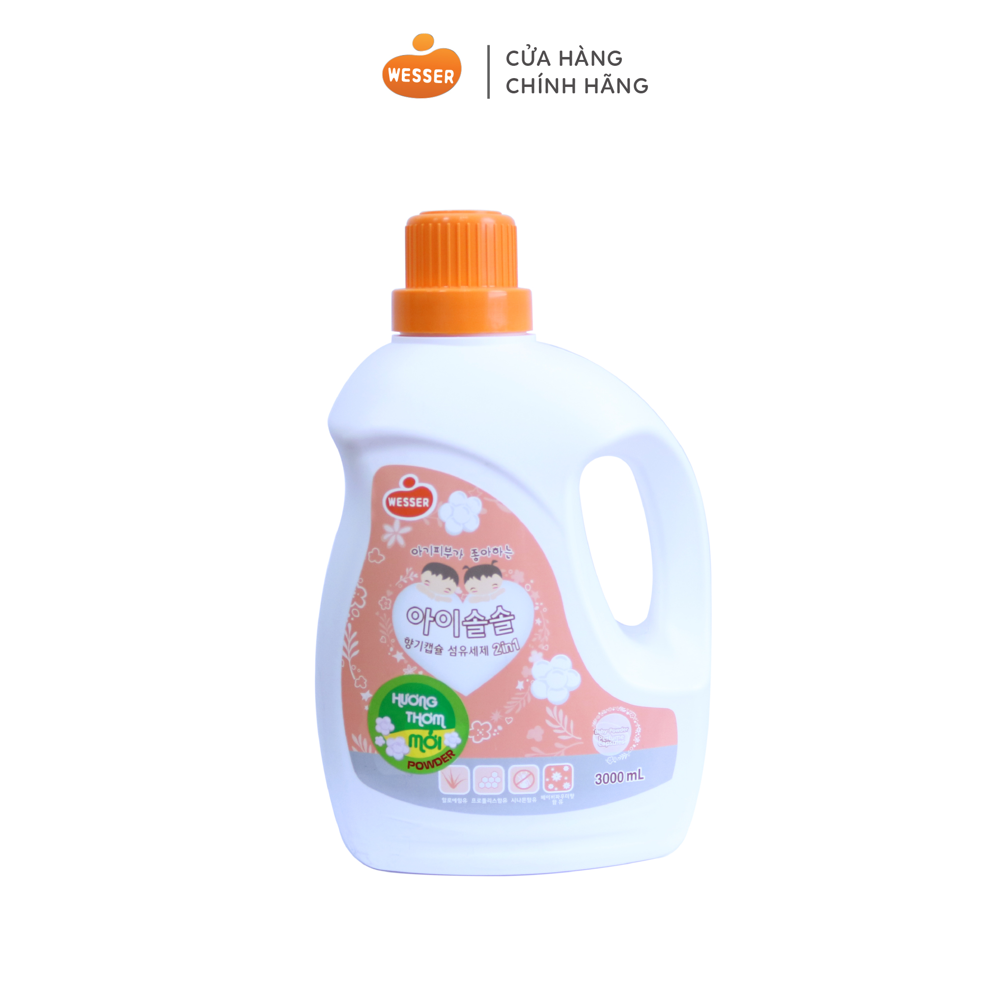 Nước giặt xả Wesser (2in1) Phấn - 3000ml