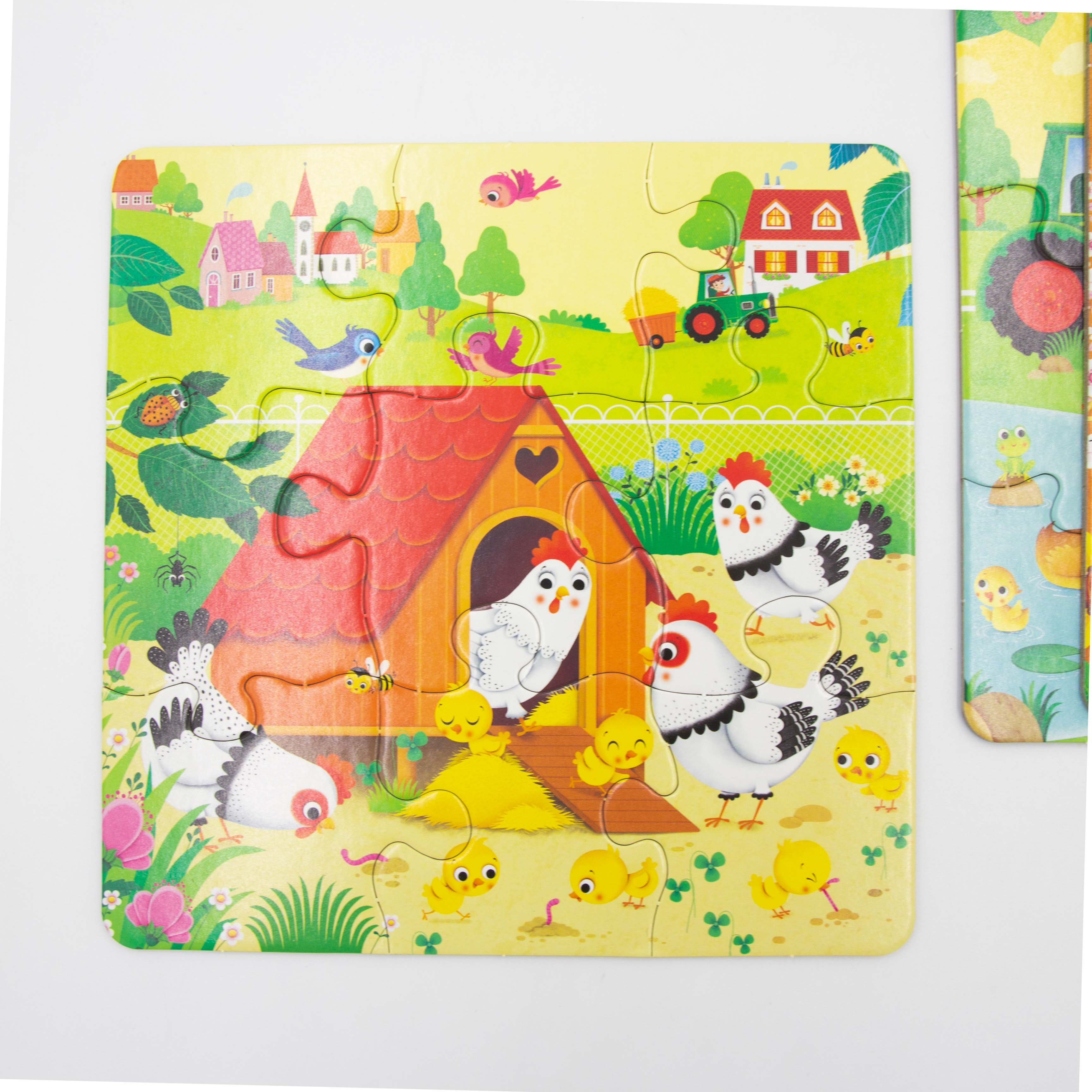 BỘ GHÉP HÌNH + SÁCH CHO BÉ -Book and 3 Jigsaws: On the Farm