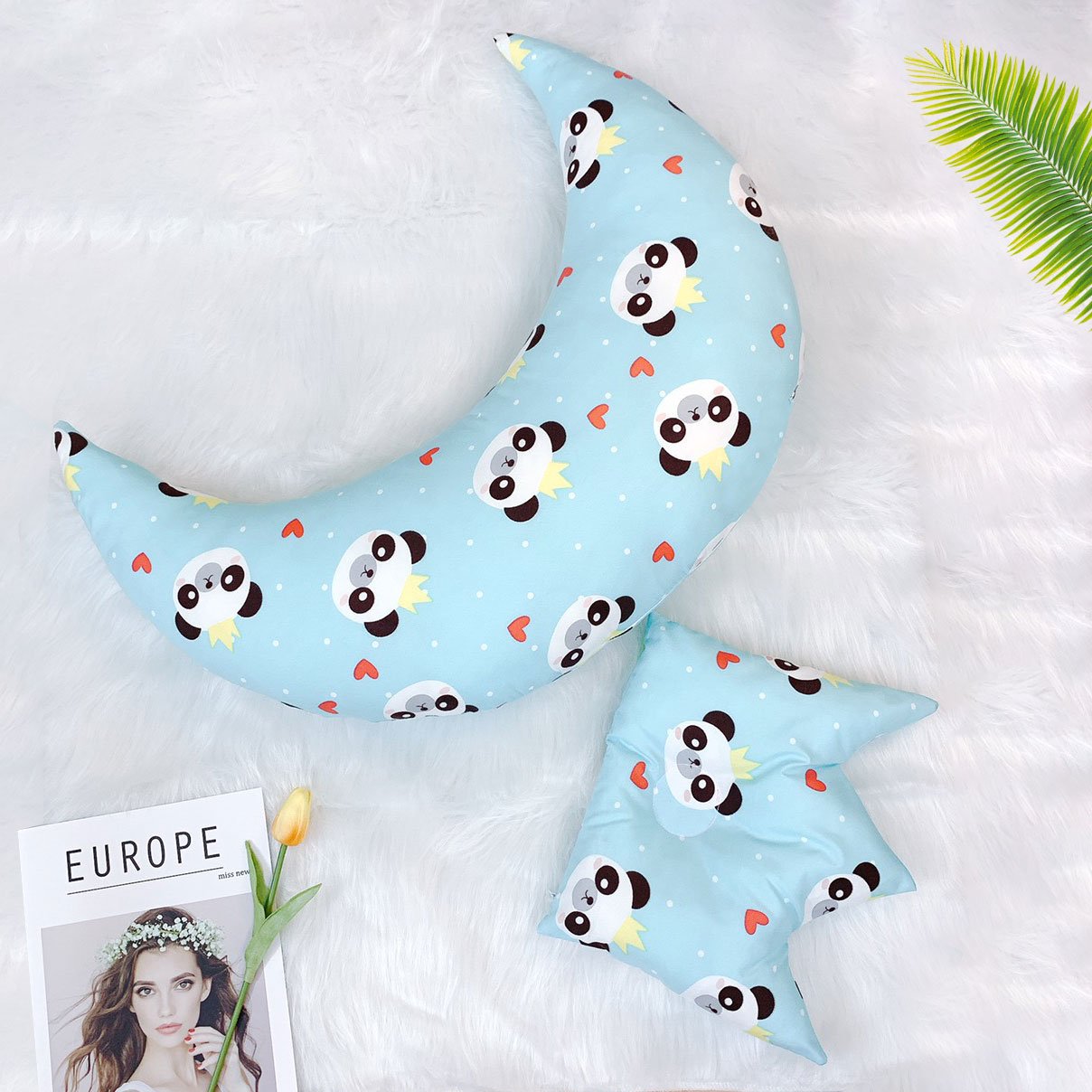 Gối Ôm Cho Bé Sơ Sinh Và Trẻ em 2 Lớp Chất Liệu Vải Lụa Mát Cao Cấp