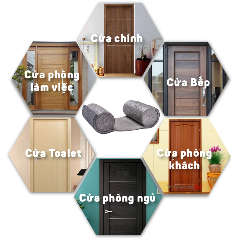 Nẹp xốp chắn khe cửa Ron chặn khe hở chống ồn, chống côn trùng, chống thoát hơi gió điều hòa