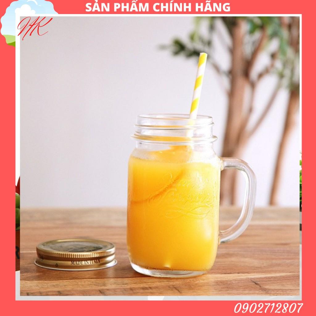 Hũ thủy tinh nắp vặn Quattro 415ml có tay cầm - HÀNG CHÍNH HÃNG