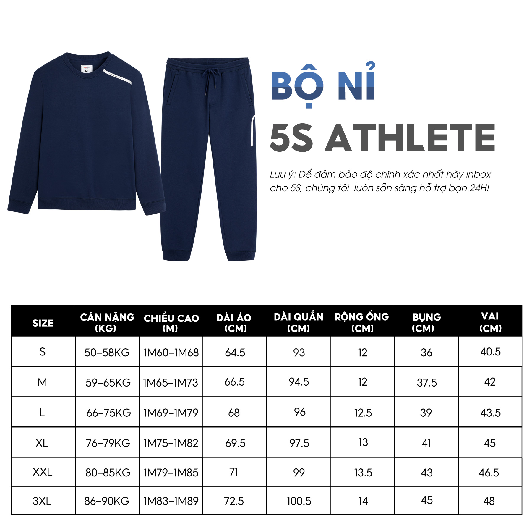 Bộ Quần Áo Thể Thao Nam 5S ATHLETE, Chất Nỉ Cotton USA Cao Cấp, Thiết Kế In Khỏe Khoắn, Năng Động (BNI22036)