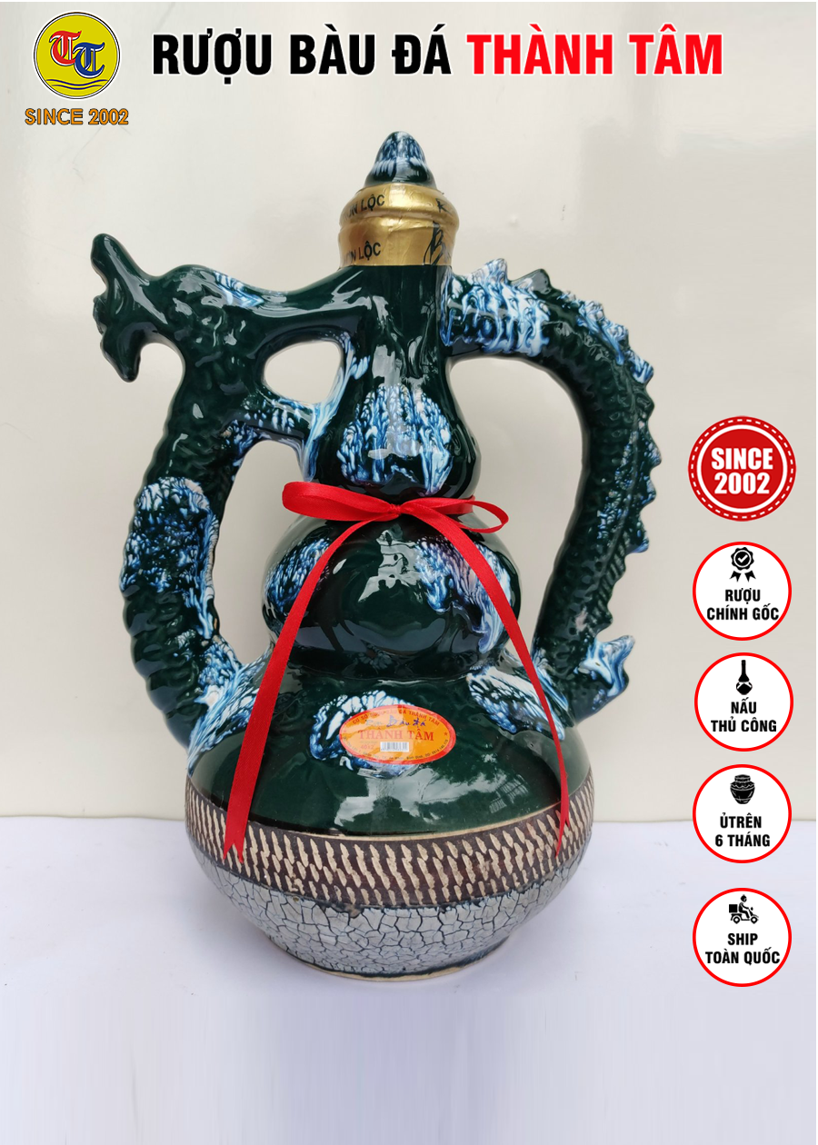 Đặc Sản Bình Định - Rượu Bàu Đá Thành Tâm Màu Xanh Rêu 2.5LIT - OCOP 3 Sao