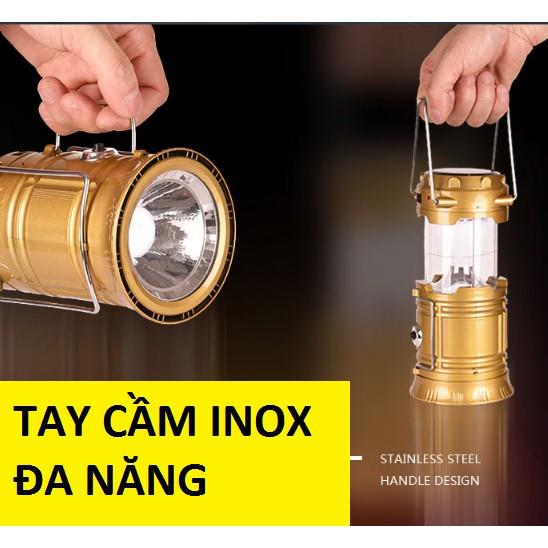 ĐÈN PIN SẠC ĐIỆN 5800 ĐA NĂNG 2 IN 1 RÂT TIỆN DỤNG - đèn pin siêu sáng - đèn pin mini - den pin cam tay - đèn bão - đèn cắm trại dã ngoại