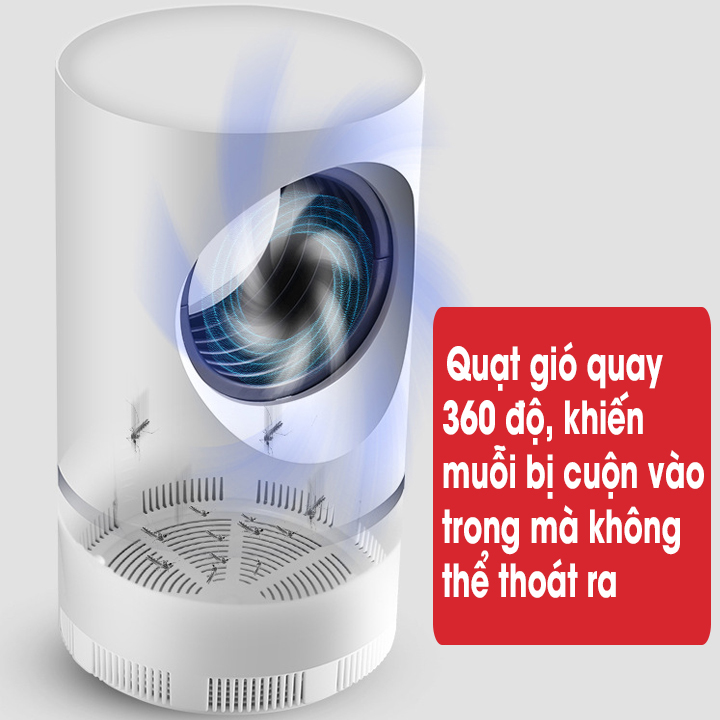 Máy bắt muỗi cao cấp không cần phun thuốc- tặng lọ tinh dầu ong vàng đuổi muỗi như trong hình