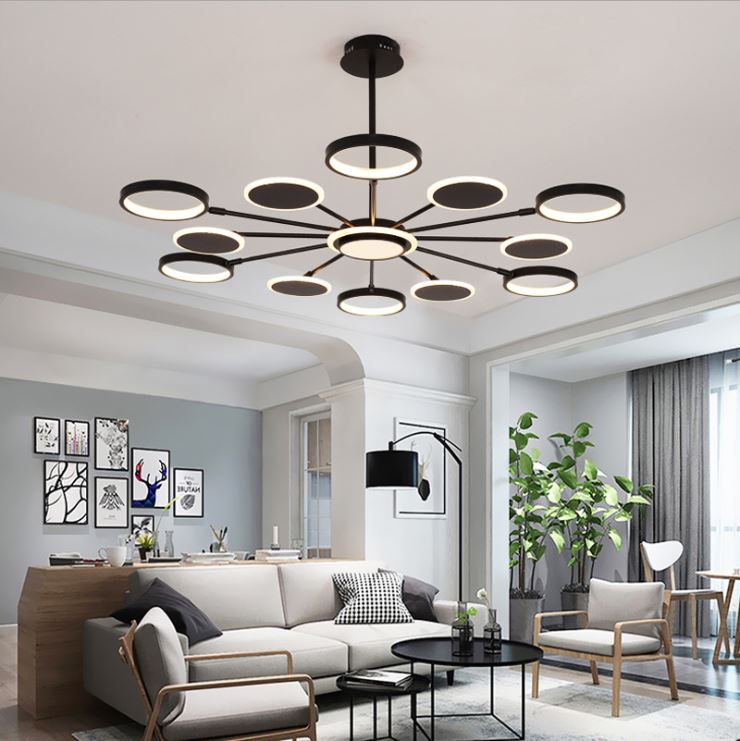 Đèn thả KAZIC loại 12 bóng kiểu dáng sang trọng với 3 chế độ ánh sáng hiện đại - kèm điều khiển từ xa - .