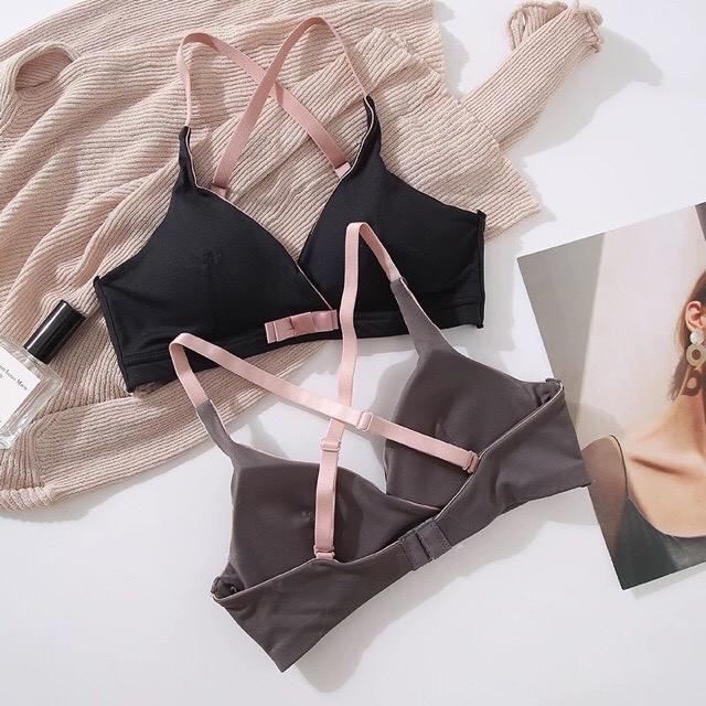 Áo Bralette Nơ Cotton Mịn Dây Chéo Phía Sau (Mã B46)