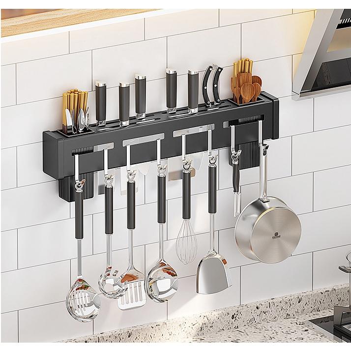 Giá Treo Đồ Nhà Bếp, Giá Cài Dao, Kéo, Đồ Dùng Nhà Bếp Đa Năng Bằng Inox Không Gỉ,Tặng keo dán cường lực