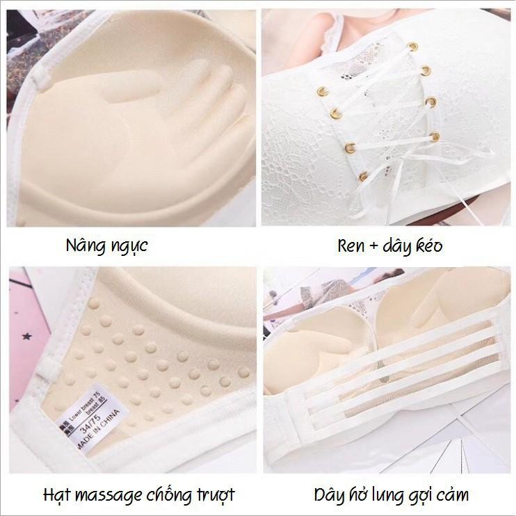 Áo lót nữ đẹp ️️ Áo lót nữ dây rút cup ren - Áo lót nữ đệm dày, chống tụt siêu nâng ngực quyến rũ