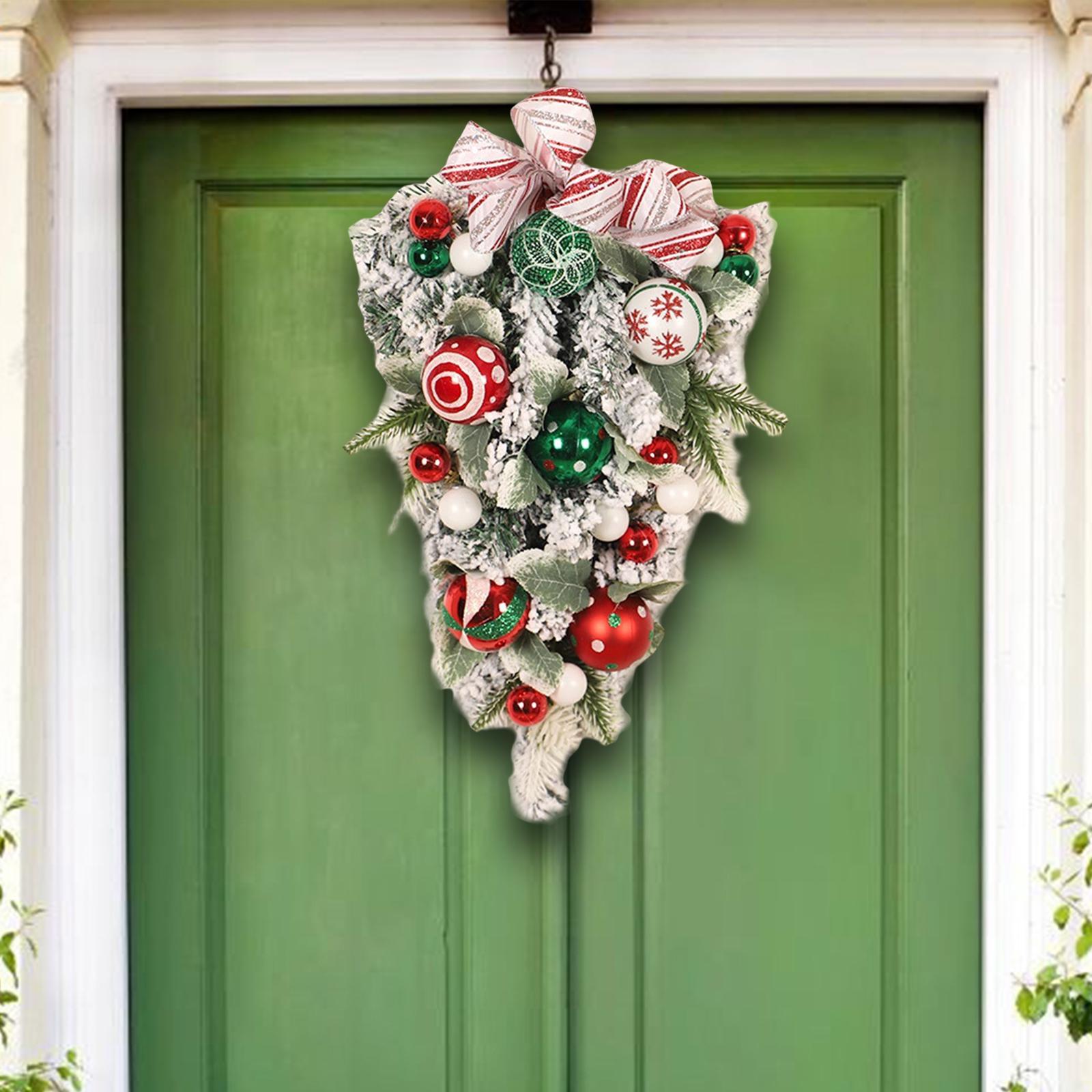 Winter Christmas Teardrop Swag Wall Hanging Ornament Door Wreath Pendant