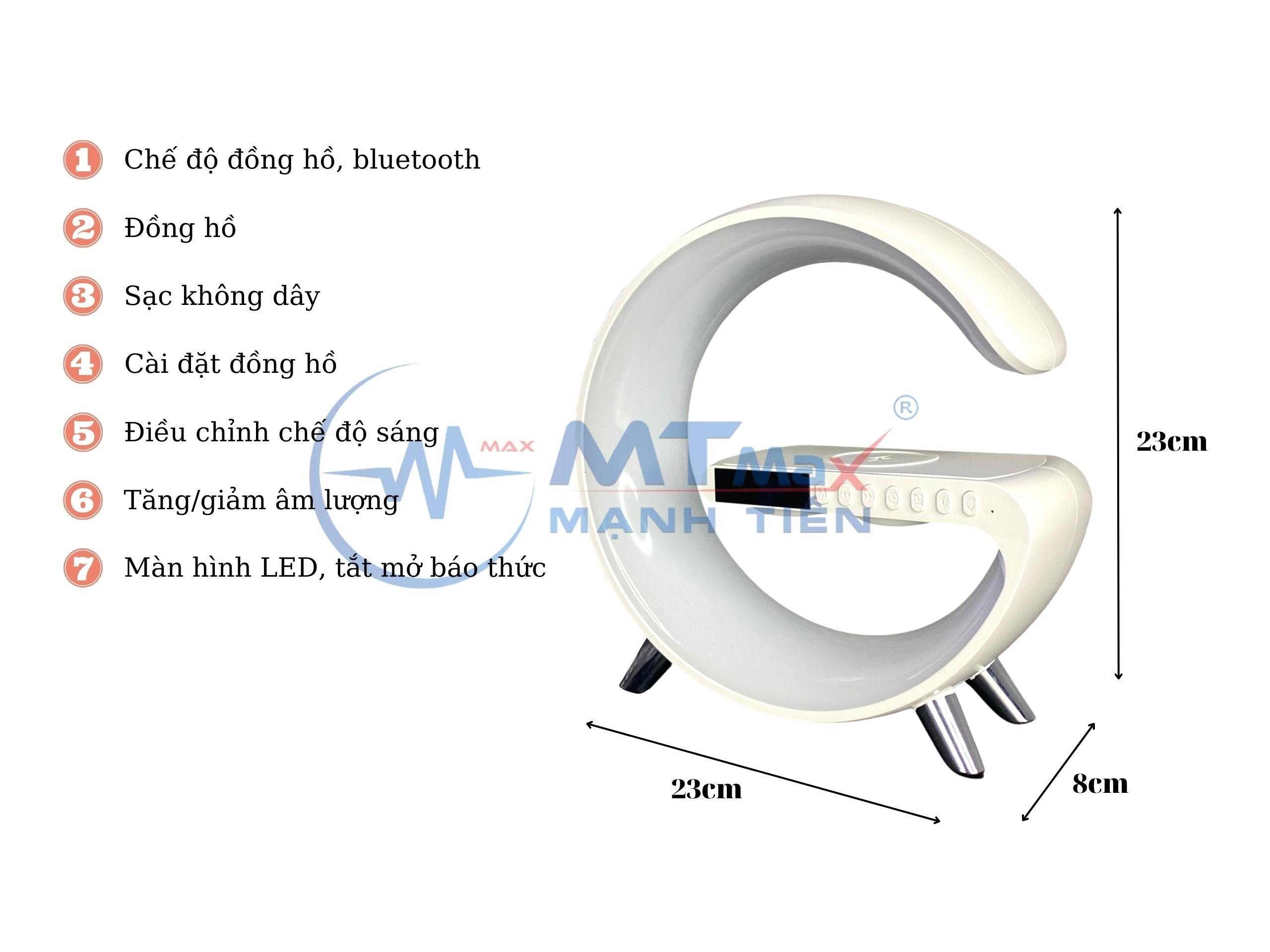 Loa Bluetooth Không Dây MTMax 256 Pro Có Đèn Điều Khiển Bằng Ứng Dụng Điện Thoại- Đèn Led-Loa-Sạc-Đồng Hồ All in one