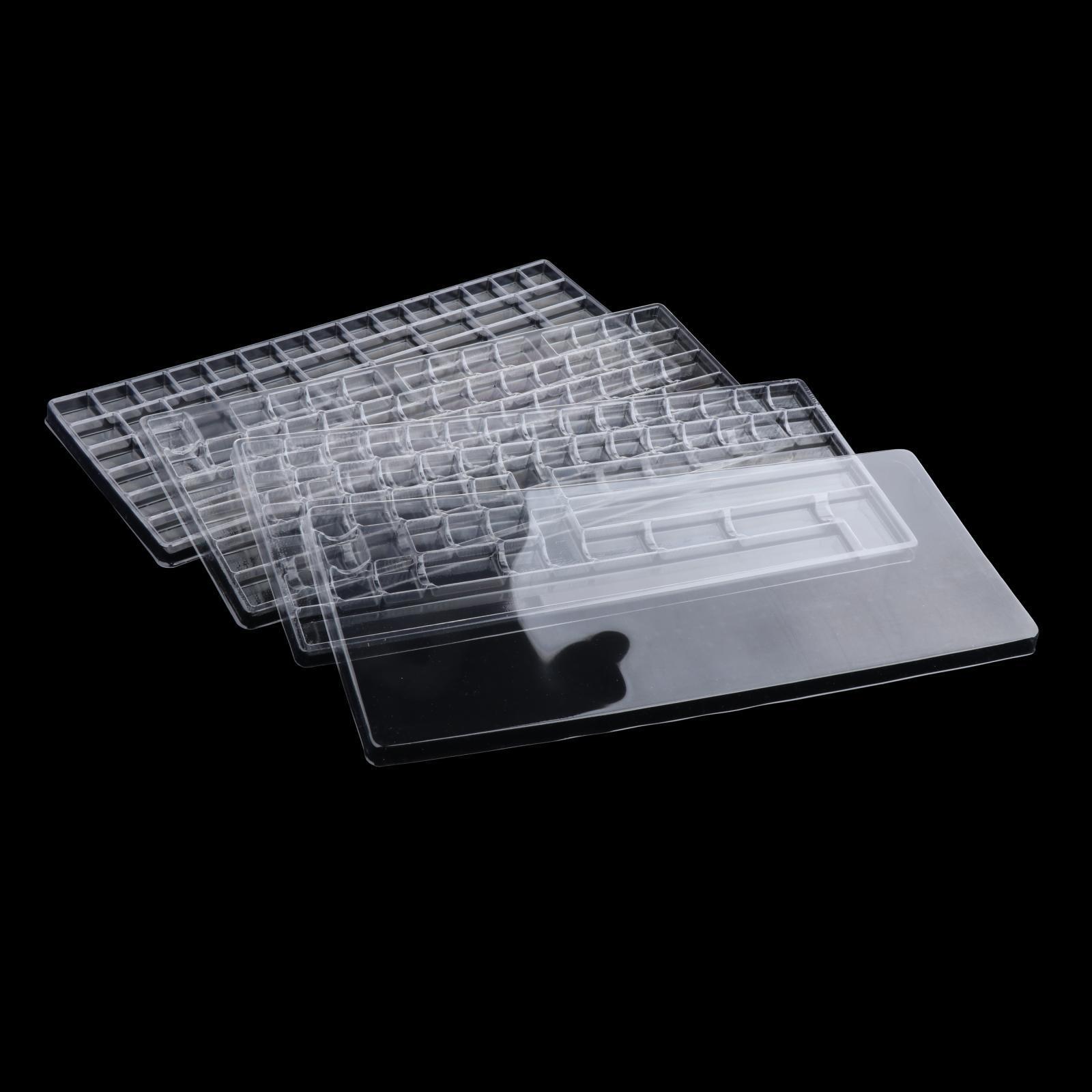 2x 3 Layers Keycap Storage Box Dustproof W/ Lid Keyboard Keycaps Set Organizer