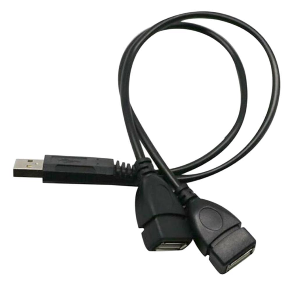USB 2.0 Male to Dual Female Data Charge Y Splitter Cord Converter Cable