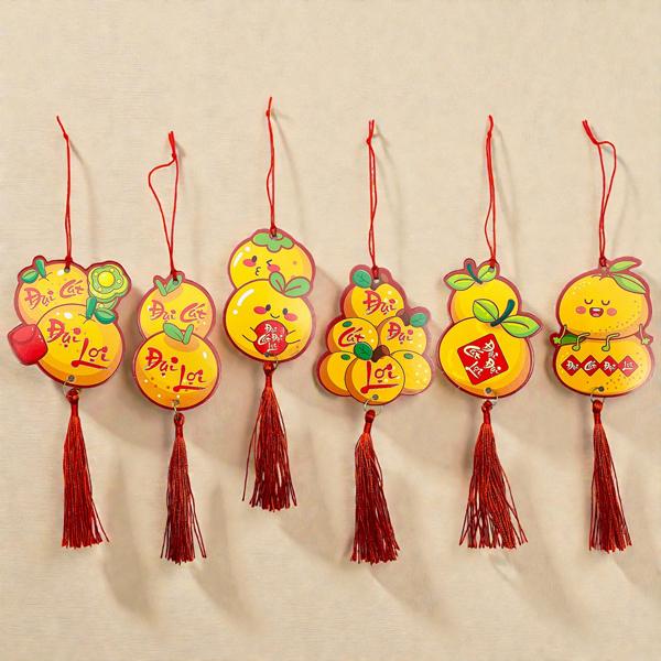 Vỉ 6 Dây Treo Trang Trí Tết 24 cm - H15-1 - Mẫu 1