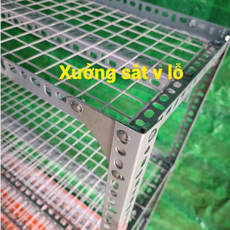 Kệ Sắt V lỗ 2-3 TẦNG kệ vỉ lưới sắt ô vuông ,DÀI CAO NHIỀU KÍCH THƯỚC LỰA CHỌN